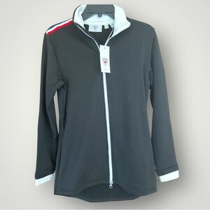 Rossignol Hiver Black Full Zip Jacket Light Weight Fleece Women's Size L New NWT